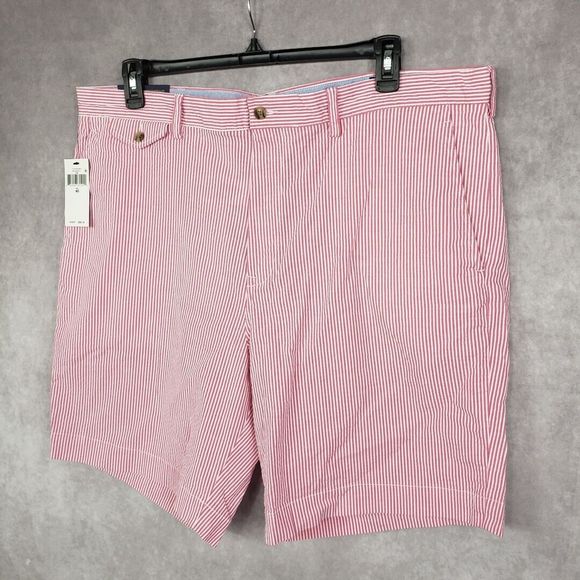 Polo Ralph Lauren Shorts Mens 40 Pink Striped Seersucker 9" Classic-Fit Preppy - Picture 4 of 11